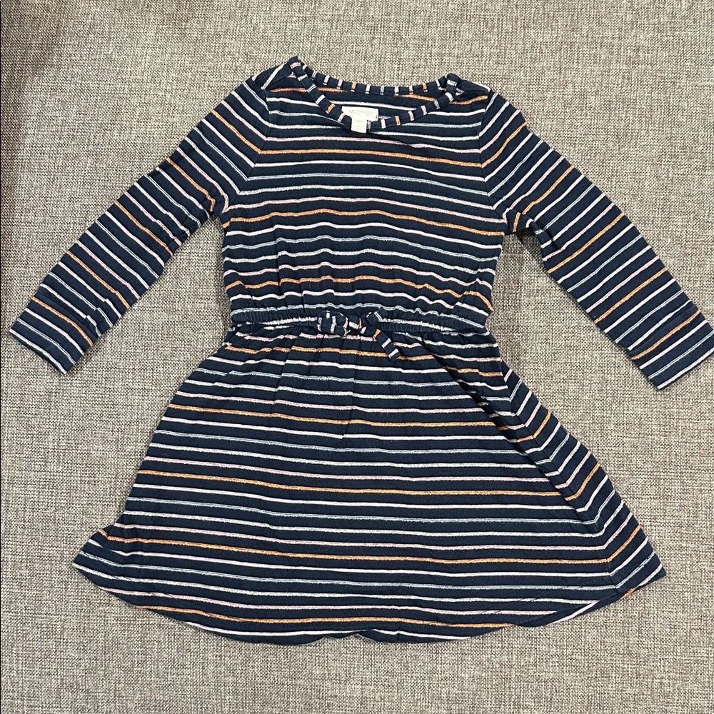LAST CHANCE / Gymboree Navy Sparkly Striped Dress, size xxs or 3T